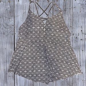 Black, Gray, & White Swimsuit Top